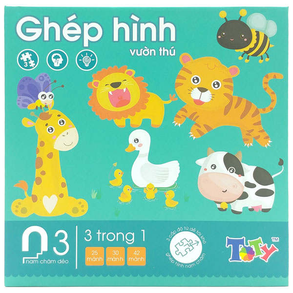 Đồ Chơi Bộ Ghép Hình Vườn Thú Toty 3 Trong 1 LZ07