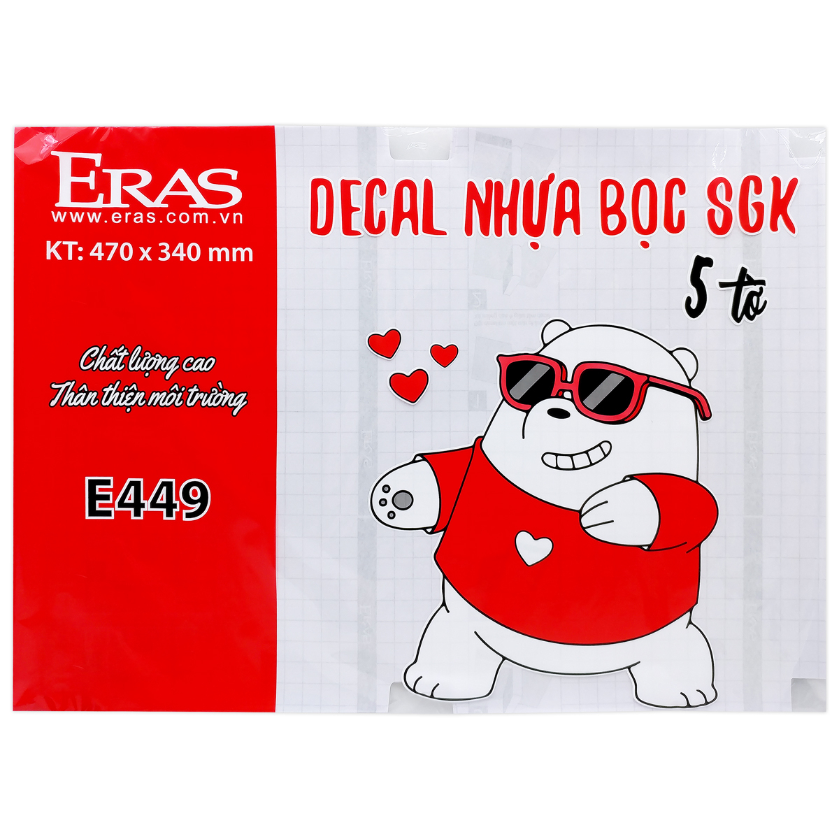 Bọc Đề Can Sách Giáo Khoa A4 - Eras E449 (5 Tờ)