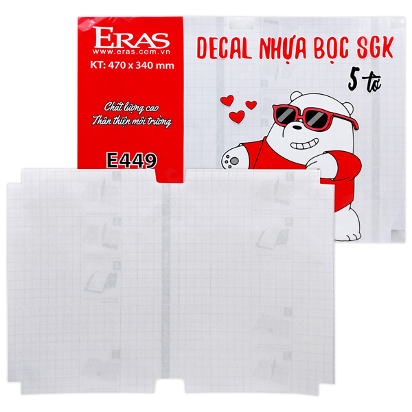 Bọc Đề Can Sách Giáo Khoa A4 - Eras E449 (5 Tờ)