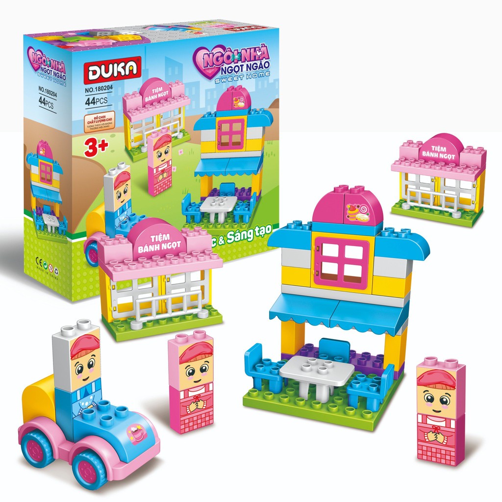 Bộ Xếp Hình Ngôi Nhà Ngọt Ngào Duka 44Pcs Z.180204