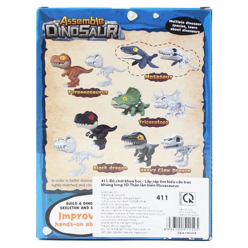 Đồ Chơi Khoa Học - Lắp Ráp Tìm Hiểu Cấu Trúc Khủng Long 3D-Thằn Lằn Biển Mosasaurus