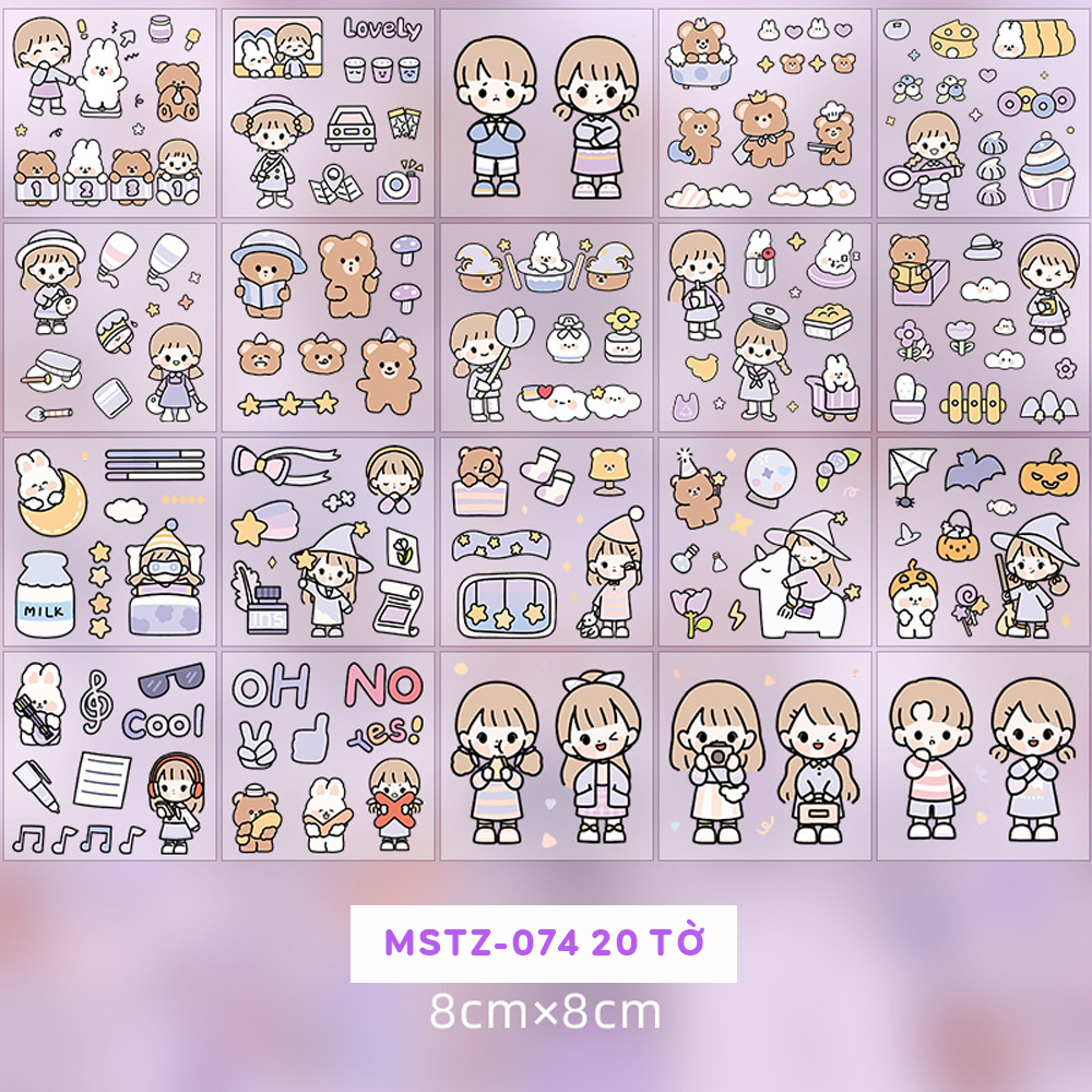 Đồ Chơi Sticker Telado - Cô Gái Và Bé Thỏ MSTZ-07/2-6