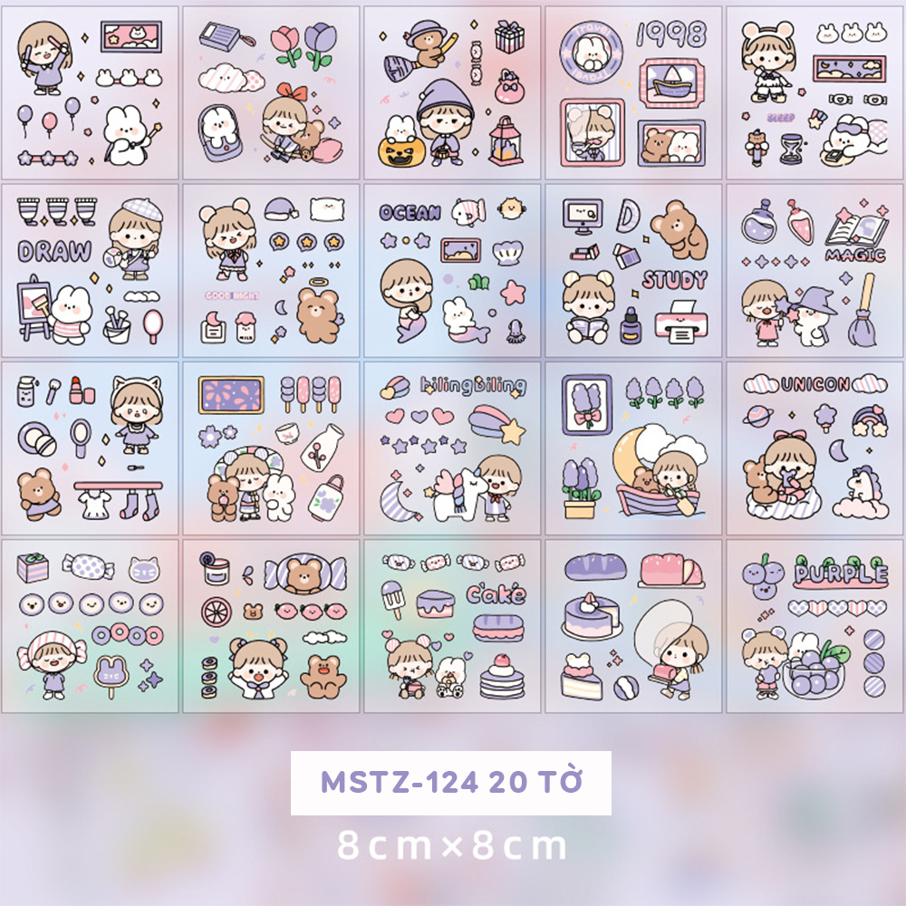 Đồ Chơi Sticker Telado - Cô Gái Và Bé Thỏ (Cute) Mstz-12/2-6