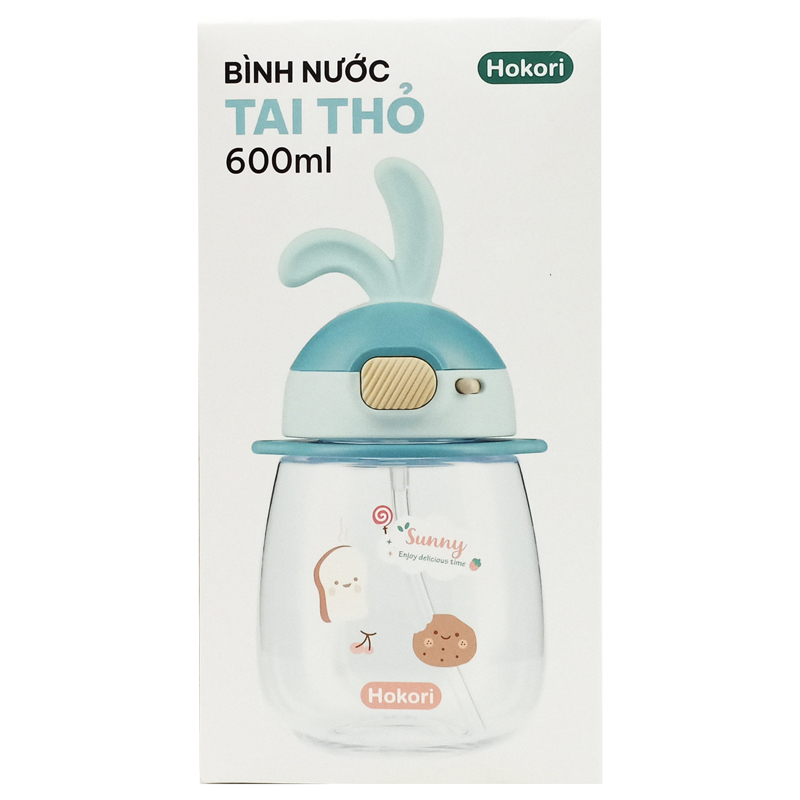 Bình Nước Tai Thỏ 600ML Hokori 0083