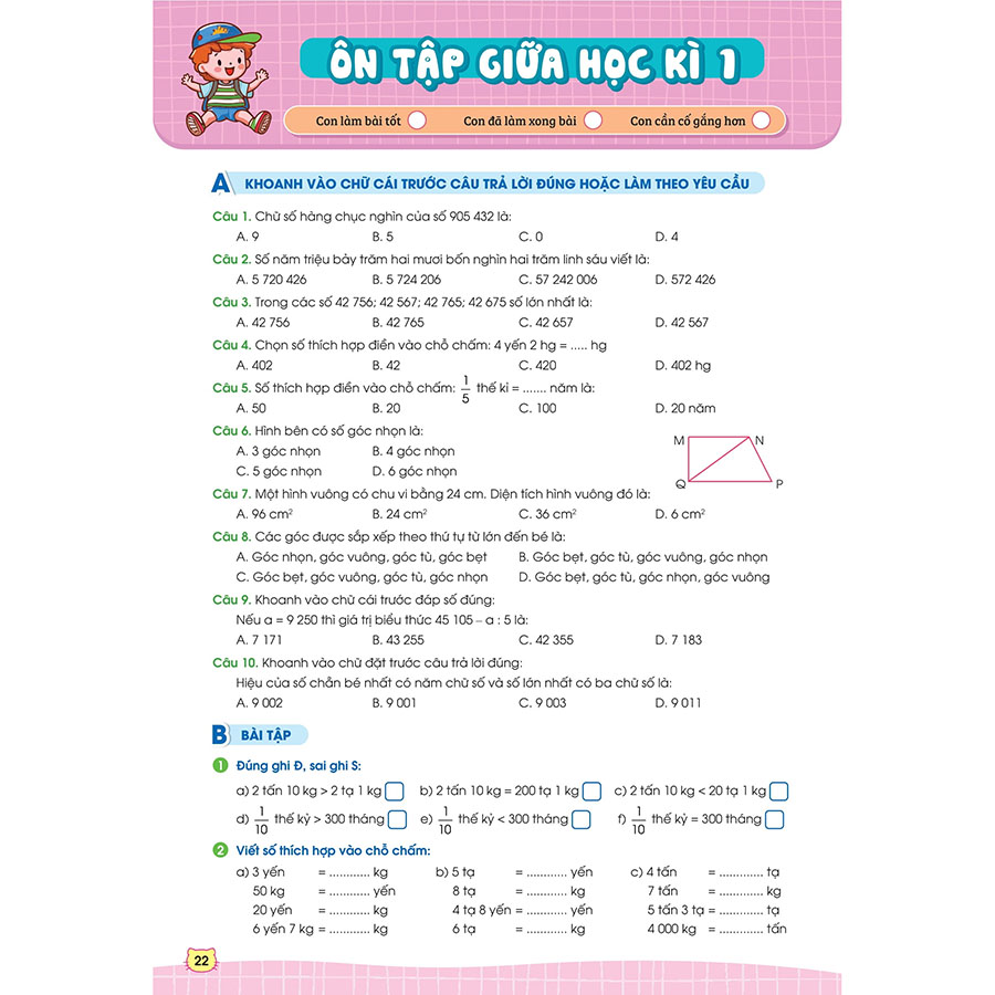 Phiếu Bài Tập Cuối Tuần Toán 4