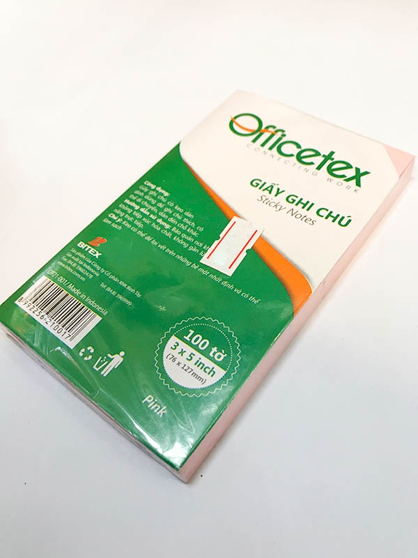 Giấy Note Officetex 3x5 Màu Hồng
