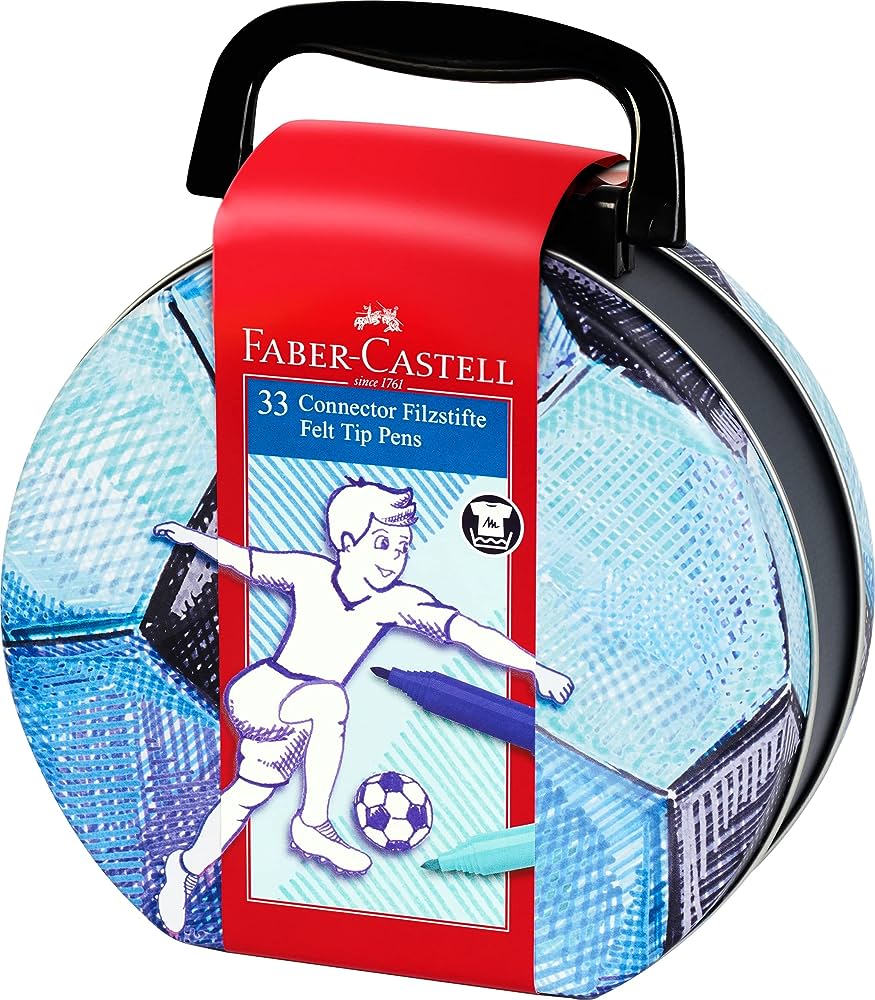 Hộp Bút Lông 33 Màu Faber-Castell Connector Hộp Hình Bóng Đá