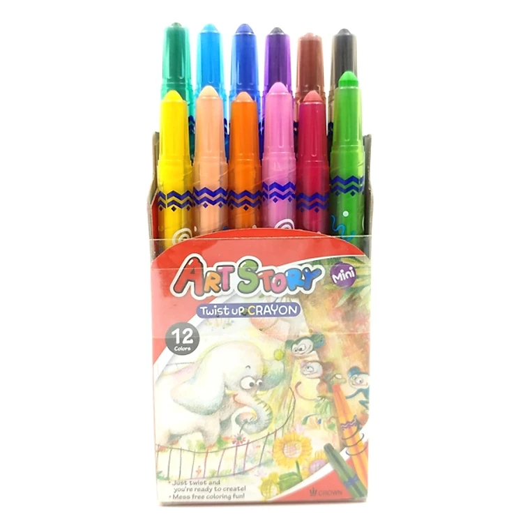 Bút Sáp Vặn Crown Korea 1200 12 Màu