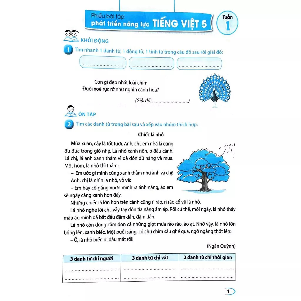 Phiếu Bài Tập Phát Triển Năng Lực Tiếng Việt 5