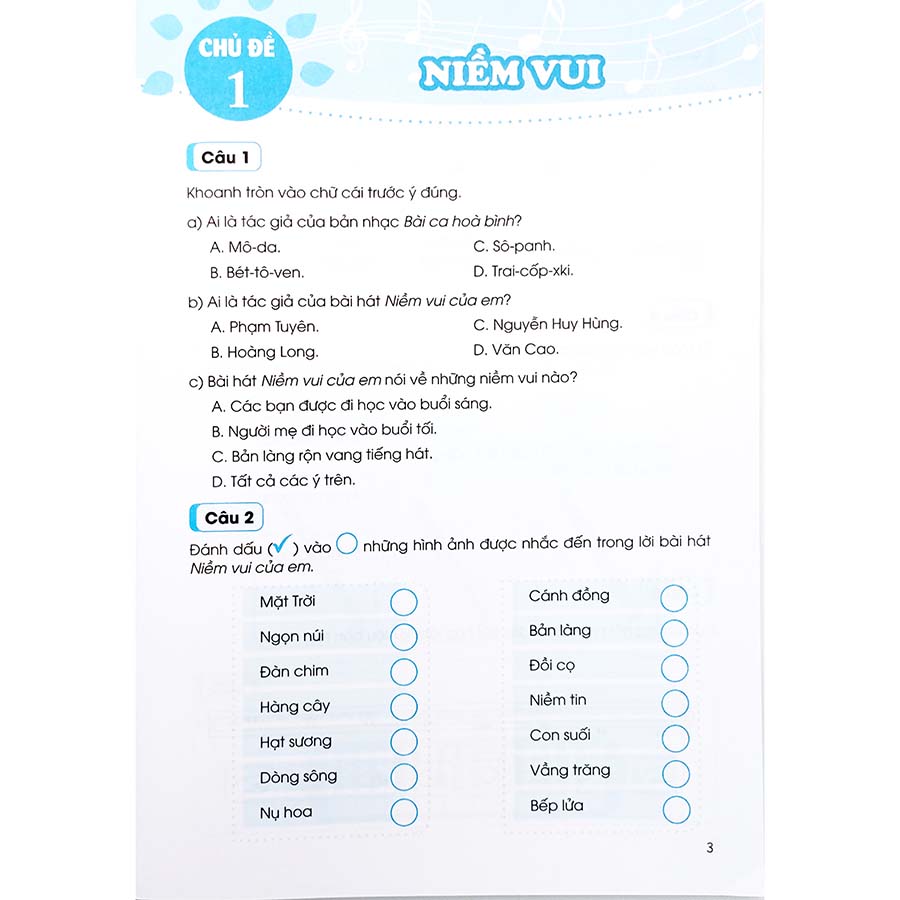 Vở Thực Hành Âm Nhạc Lớp 5 (Cánh Diều)