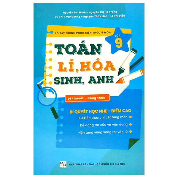 Sổ Tay Chinh Phục Kiến Thức Môn Toán, Lí, Hóa, Sinh, Anh Lớp 9