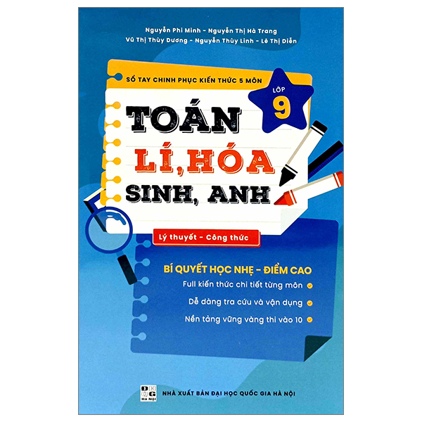 Sổ Tay Chinh Phục Kiến Thức Môn Toán, Lí, Hóa, Sinh, Anh Lớp 9