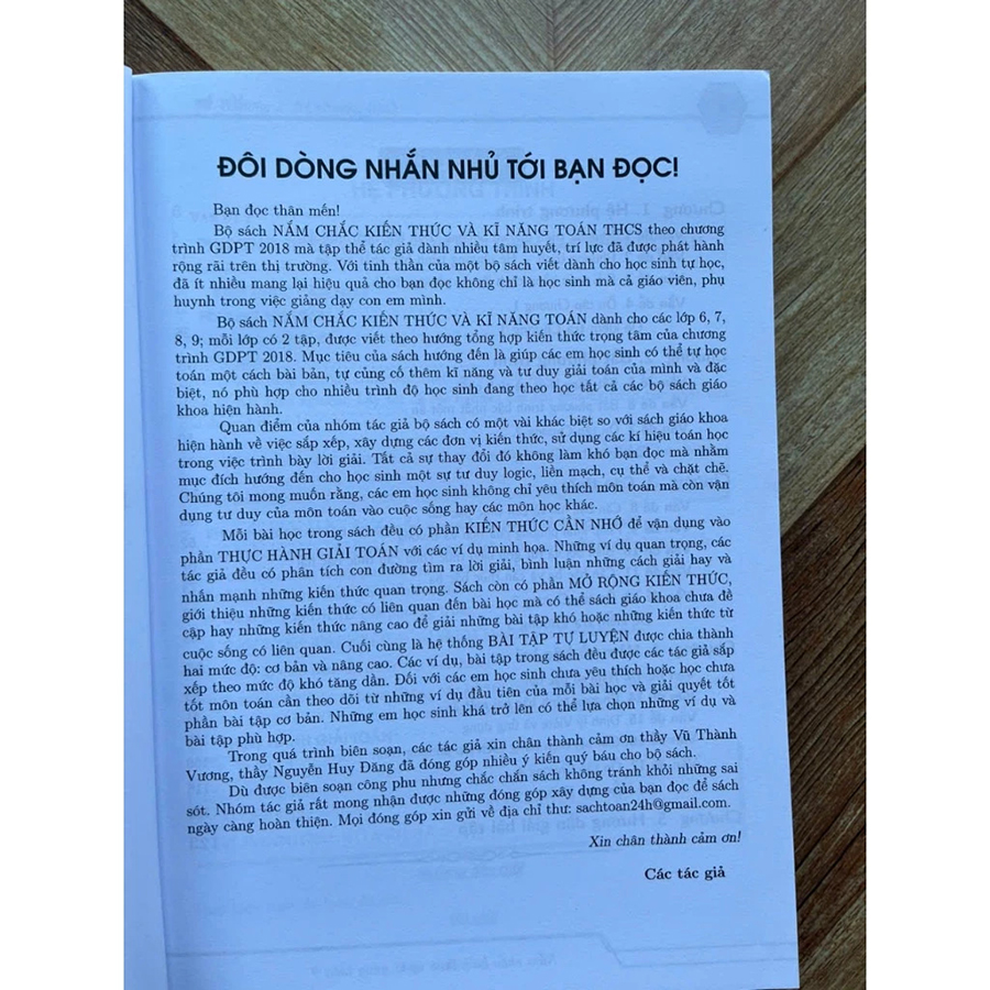 Nắm Chắc Kiến Thức Và Kĩ Năng Toán 9 Tập 1 - Đại Số (Theo Chương Trình Giáo Dục Phổ Thông 2018)