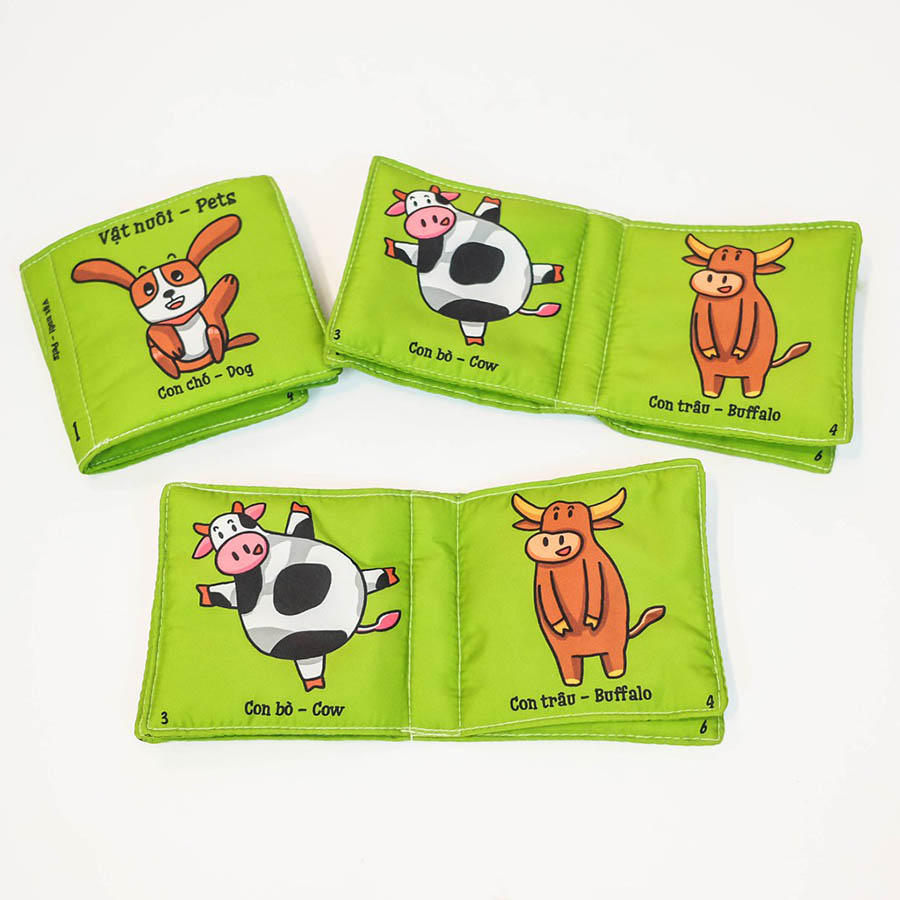 Sách Vải - Vật Nuôi Quyển 1 - Nhận Biết Cho Bé Từ 6 Tháng Tuổi