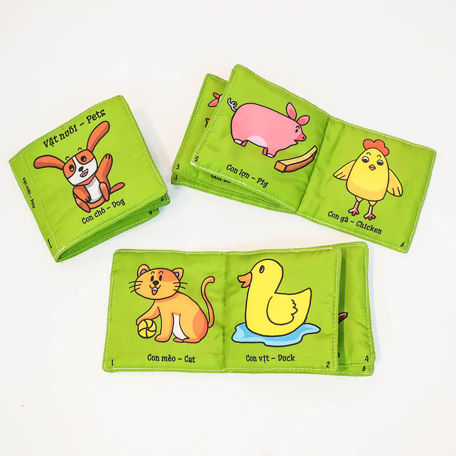 Sách Vải - Vật Nuôi Quyển 1 - Nhận Biết Cho Bé Từ 6 Tháng Tuổi