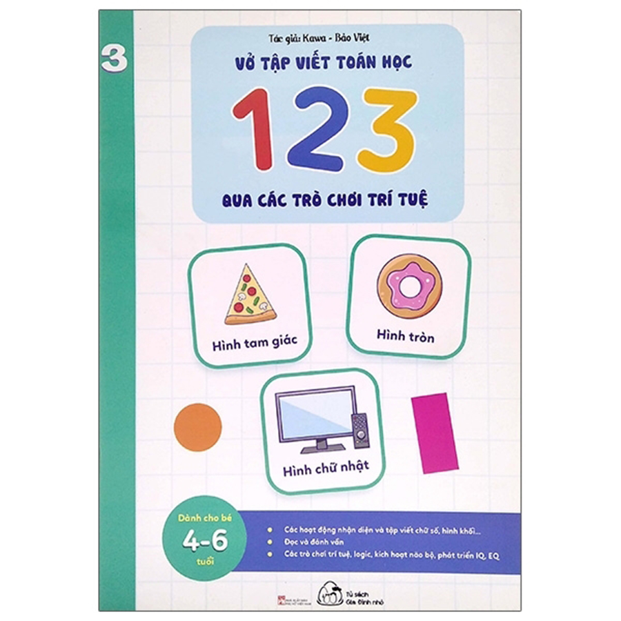 Vở Tập Viết Toán Học 123 Qua Các Trò Chơi Trí Tuệ Tập 3