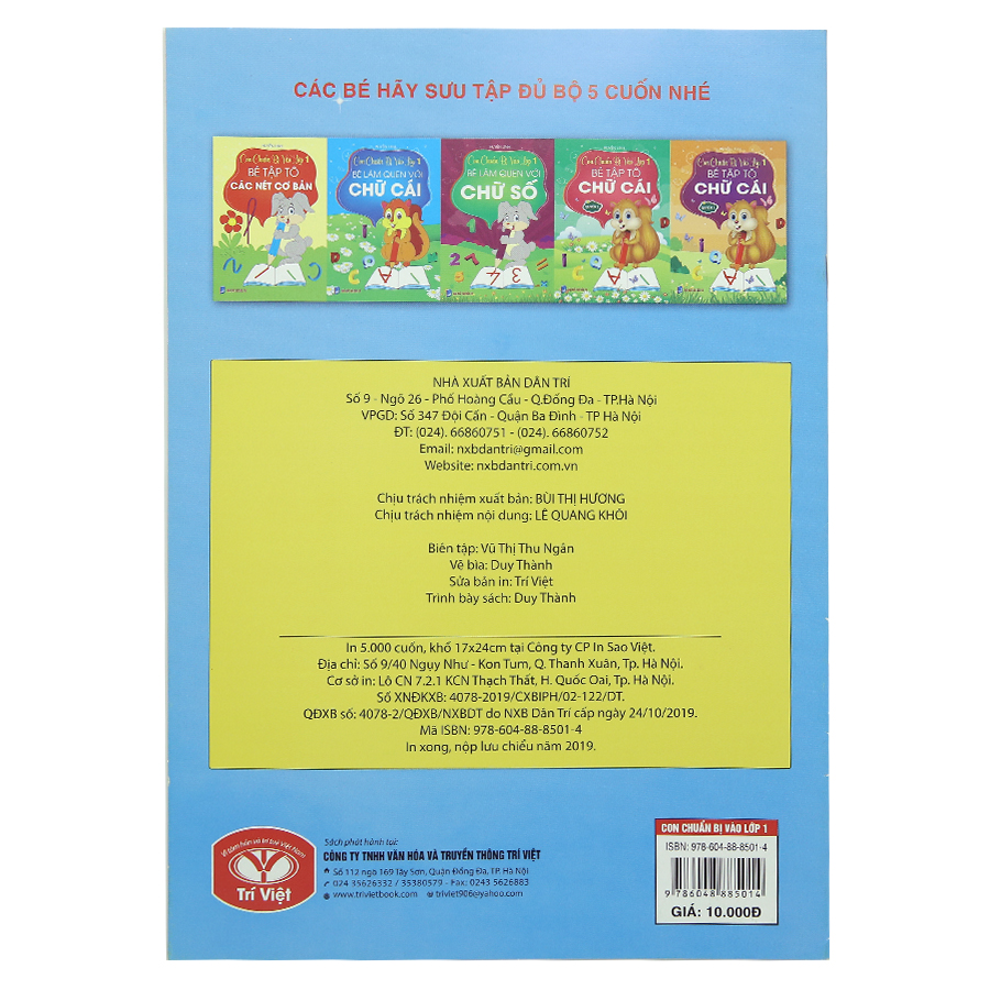 Con Chuẩn Bị Vào Lớp 1 - Bé Tập Tô Chữ Cái Quyển 1