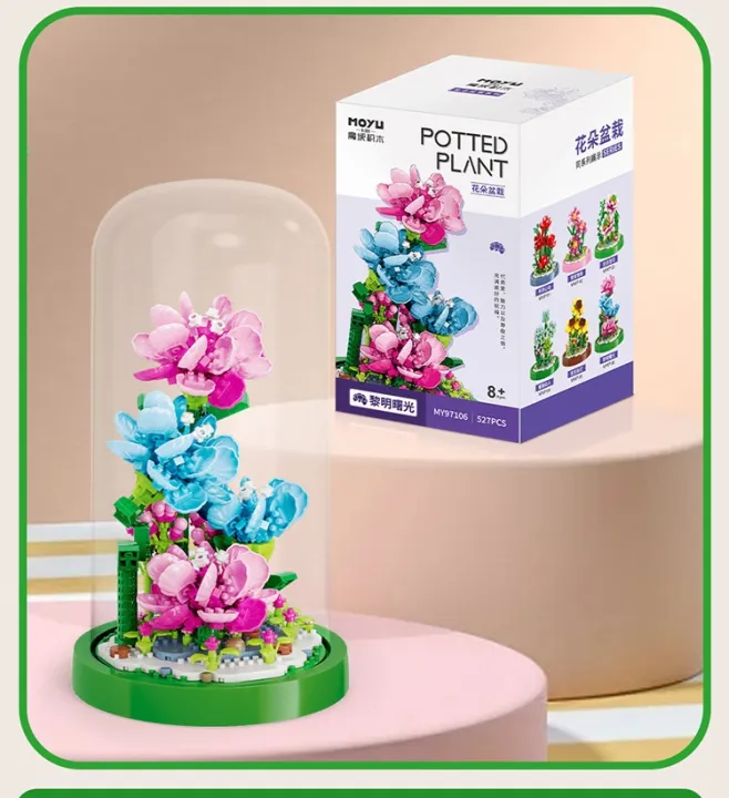 Đồ Chơi Bonsai Hoa Cẩm Chướng Có Nắp Mica Chống Bụi-Moyu 97106 527M