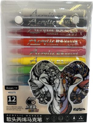 Bút Marker Acrylic Guangbo 12 Màu GUBH02275