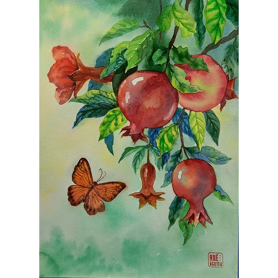 Tranh Màu Nước - Lựu - ADC37