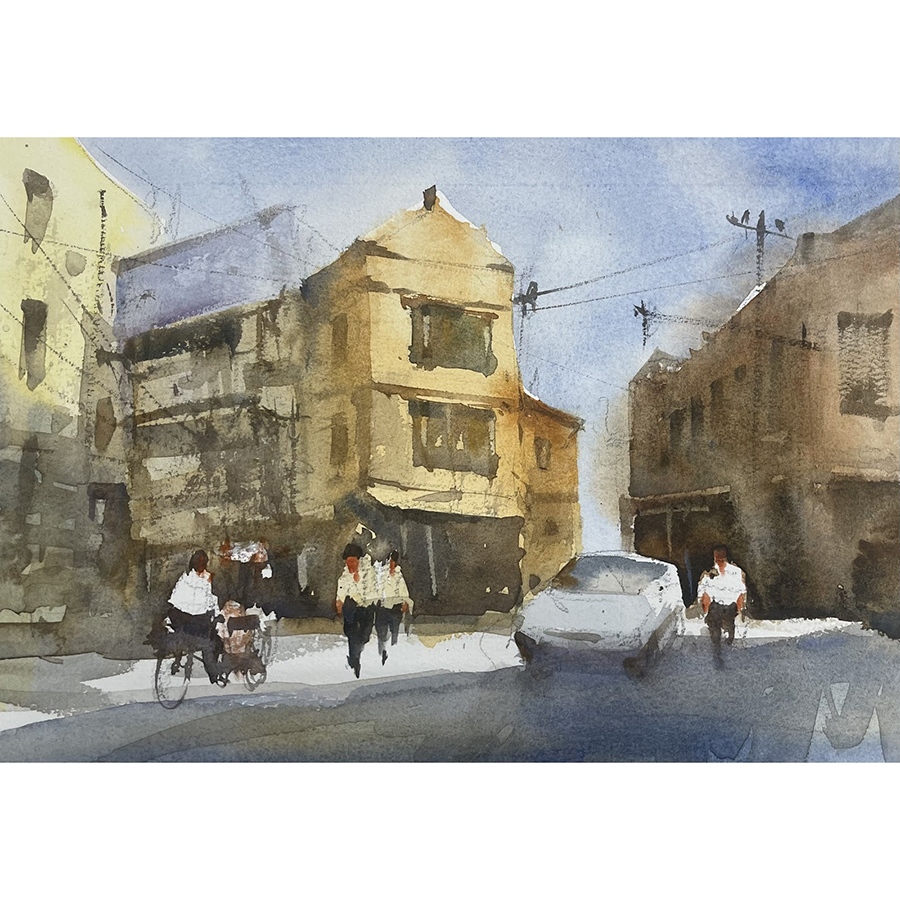 Tranh Màu Nước - Phố Xưa - ADC68