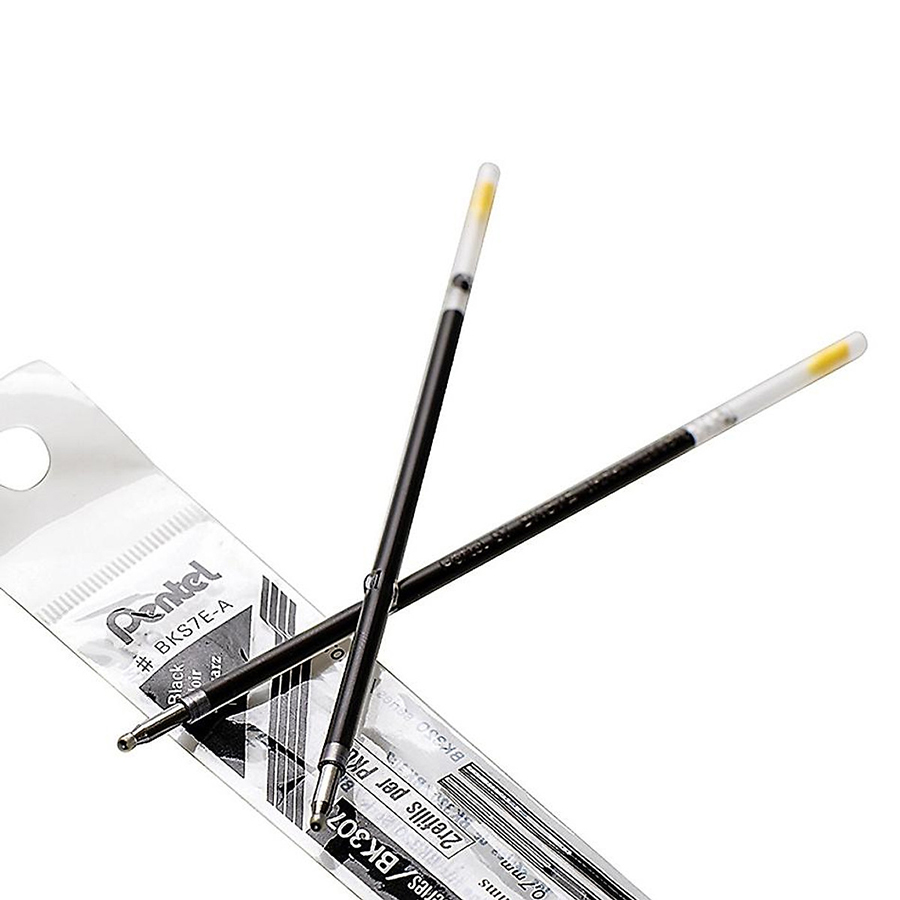 Vỉ 2 Ruột Bút Bi Pentel BK250 BKS7E-A Màu Đen