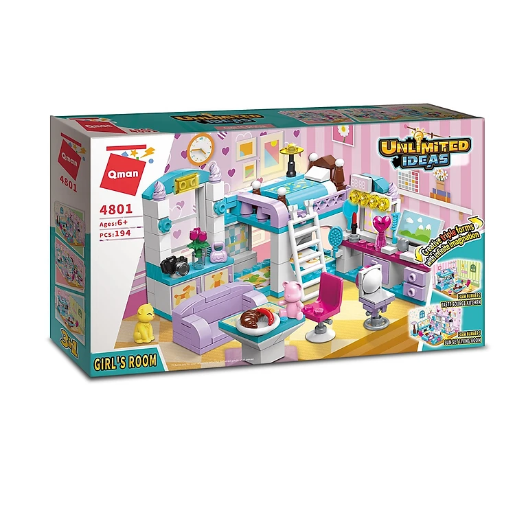 Đồ Chơi Xếp Hình Qman 4801 - Phòng Của Bé Gái