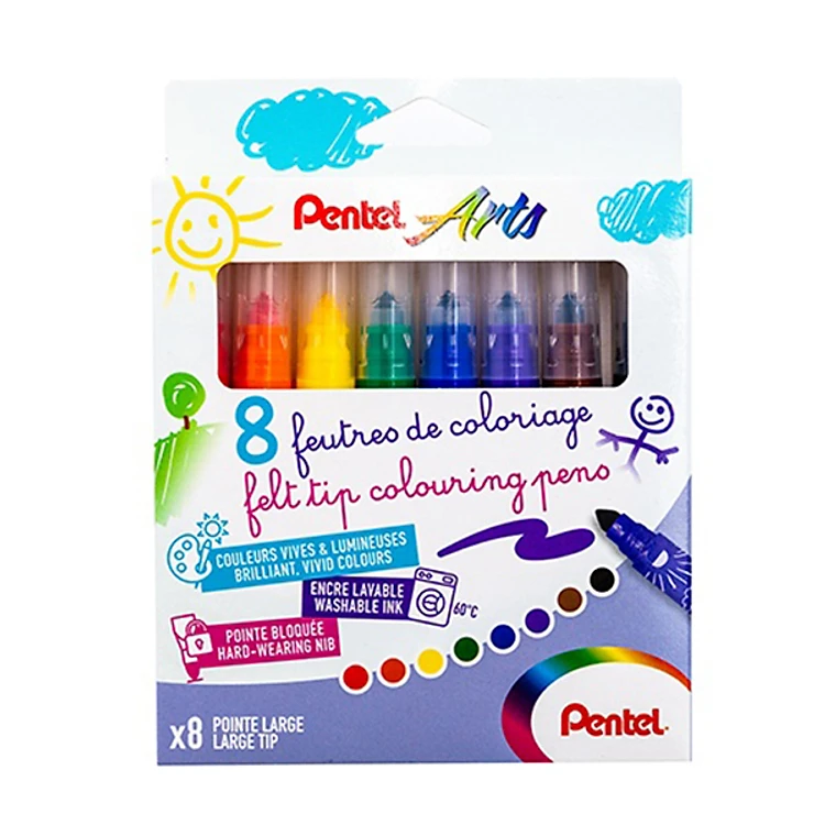 Màu Dạ Giặt Được Pentel SCS3E-8