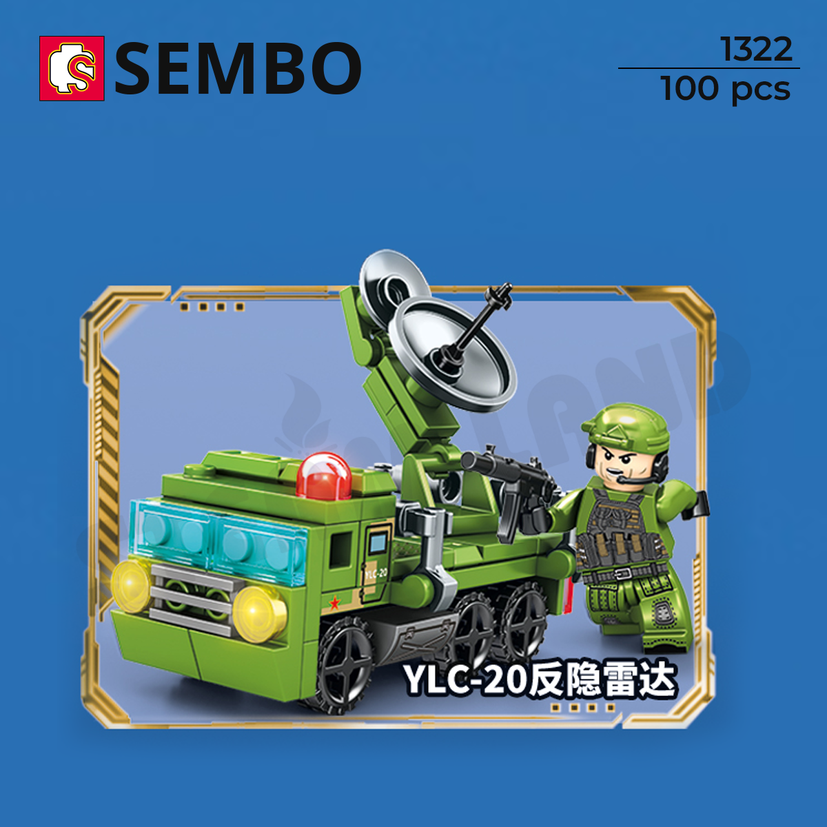 Đồ Chơi Lắp Ráp Xe Radar Phòng Không YLC-20 Sembo 1322