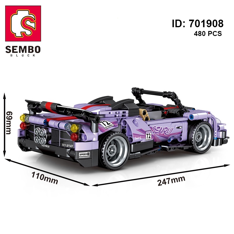 Đồ Chơi Siêu Xe Mui Trần Pagani Fengshen Tím-Sembo 701908