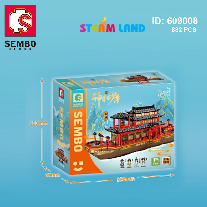 Đồ Chơi Mô Hình Nhà Cổ Bên Sông Lạc Dương-Sembo-609008