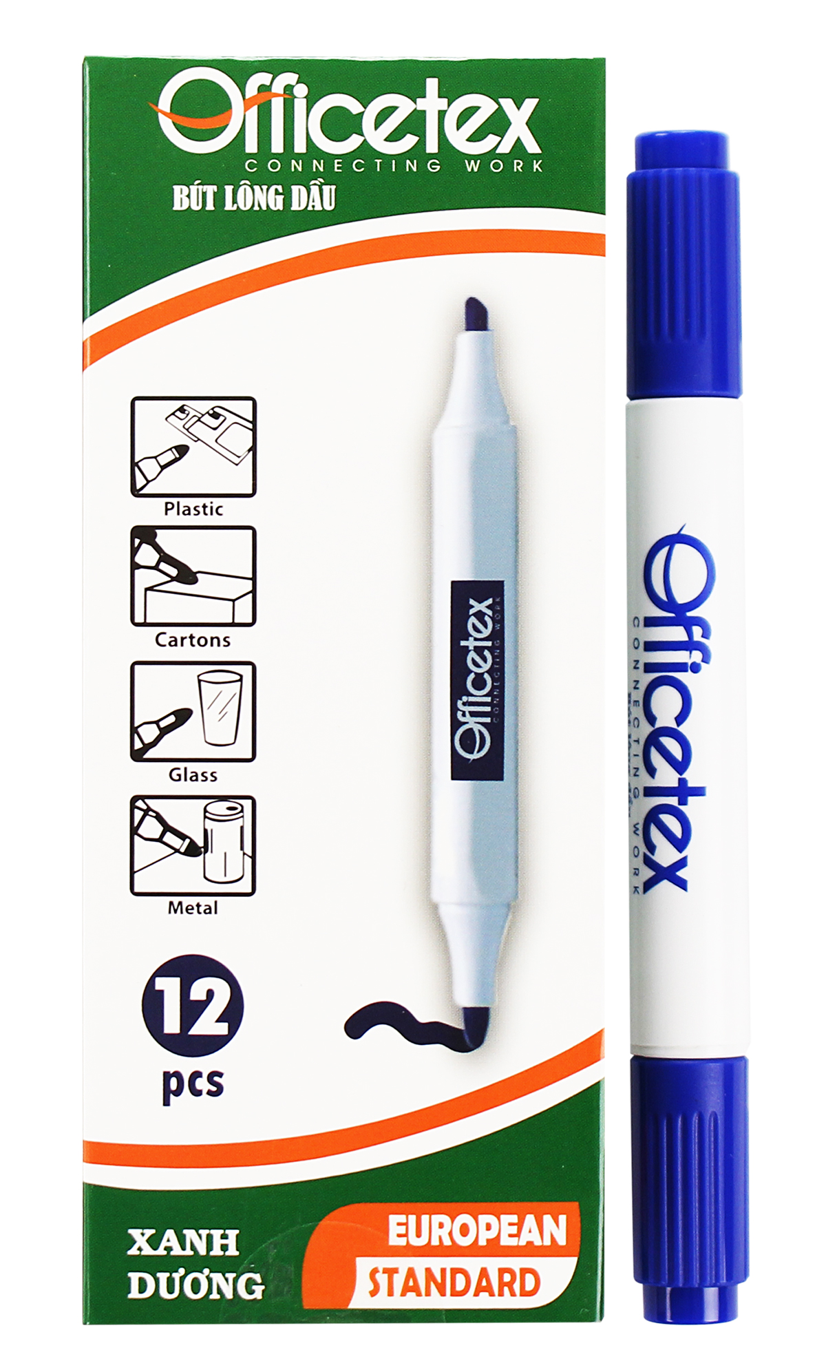 Bút Dạ Dầu Officetex OT-PM001BU Màu Xanh