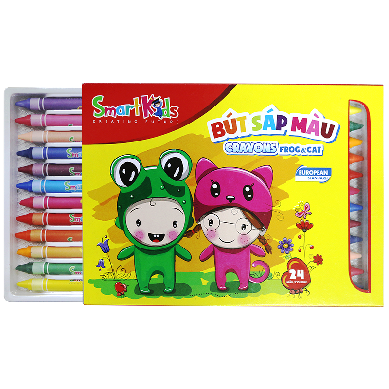Bút Sáp Màu Smartkids Frog & Cat SK CR0008 24 Màu