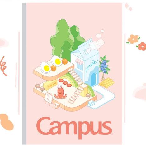 Vở Kẻ Ngang Campus 7386 Có Chấm Isometric 80 Trang