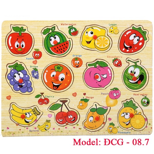 Đồ Chơi Bảng Ghép Núm Nhựa Các Chủ Đề ĐCG-08.6-10