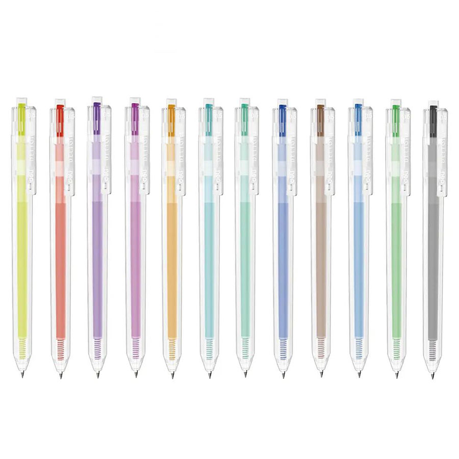 Bút Gel Bấm Deli 0.5mm EG118-BR Màu Nâu