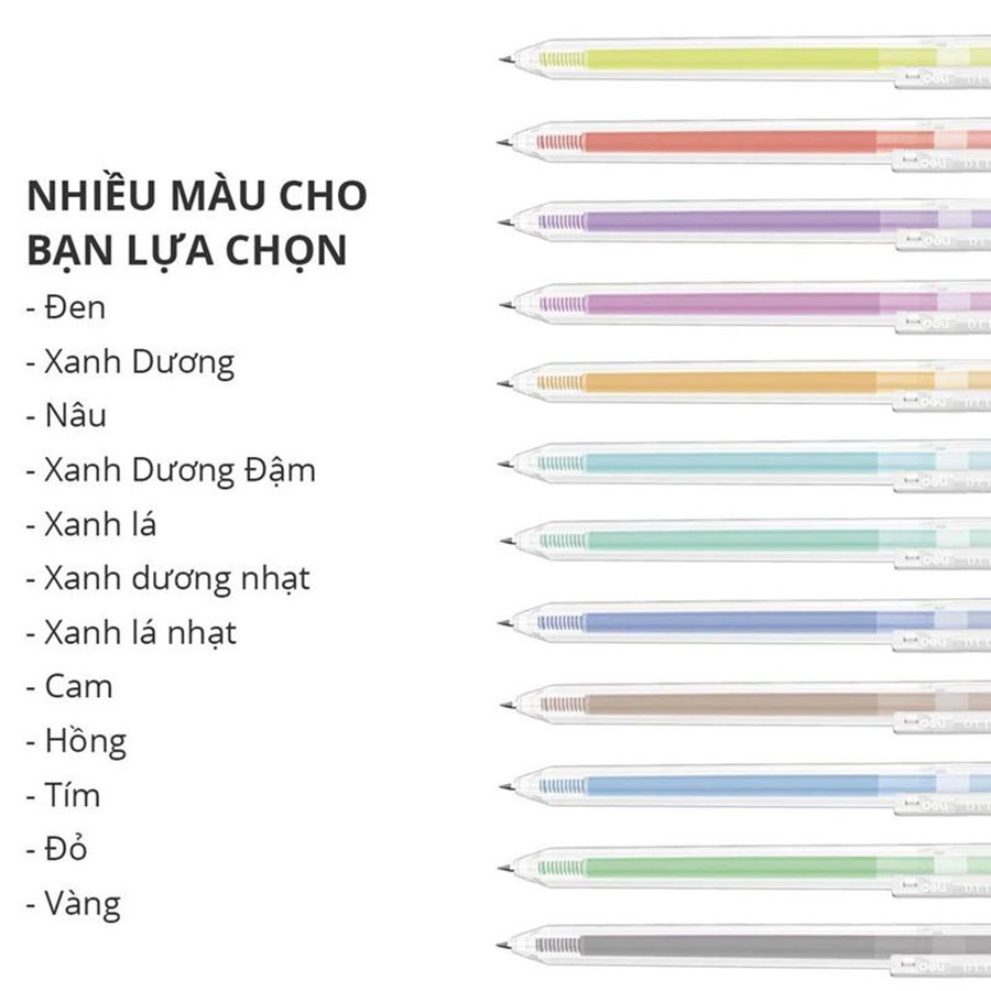 Bút Gel Bấm Deli 0.5mm EG118-BR Màu Nâu