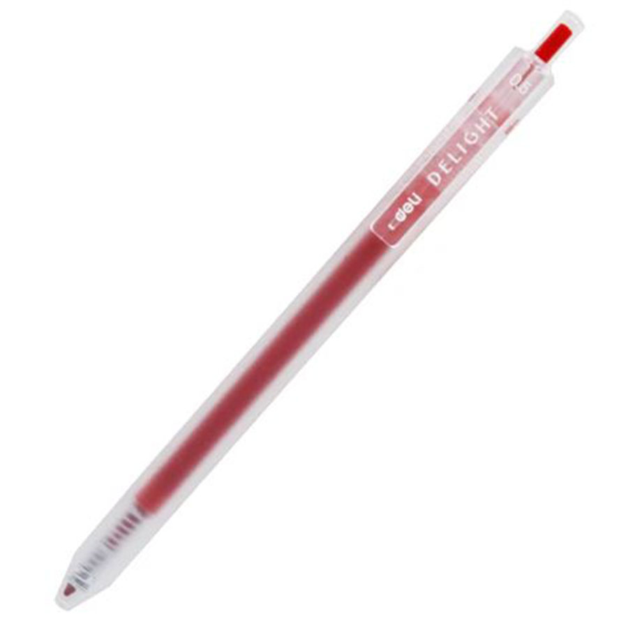Bút Gel Bấm 0.5mm EG118-RD - Đỏ 12c/Hộp (Deli)