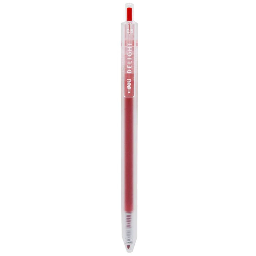 Bút Gel Bấm 0.5mm EG118-RD - Đỏ 12c/Hộp (Deli)