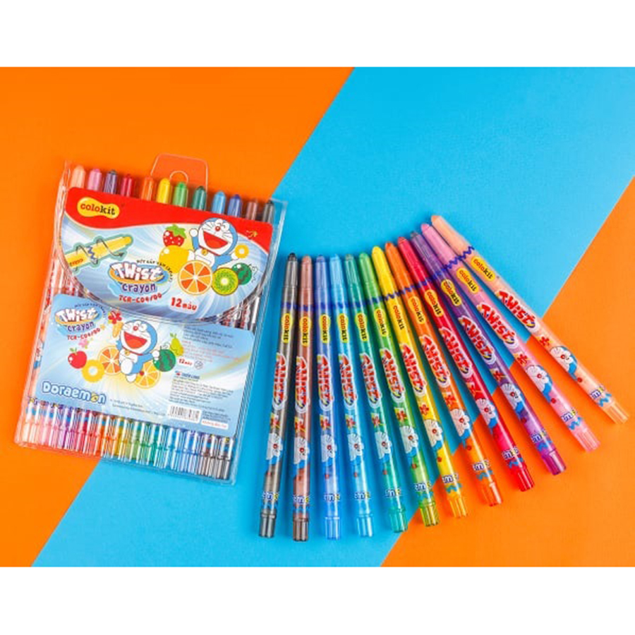 Bút Sáp Vặn Thiên Long 12 Màu TCR-C04/DO