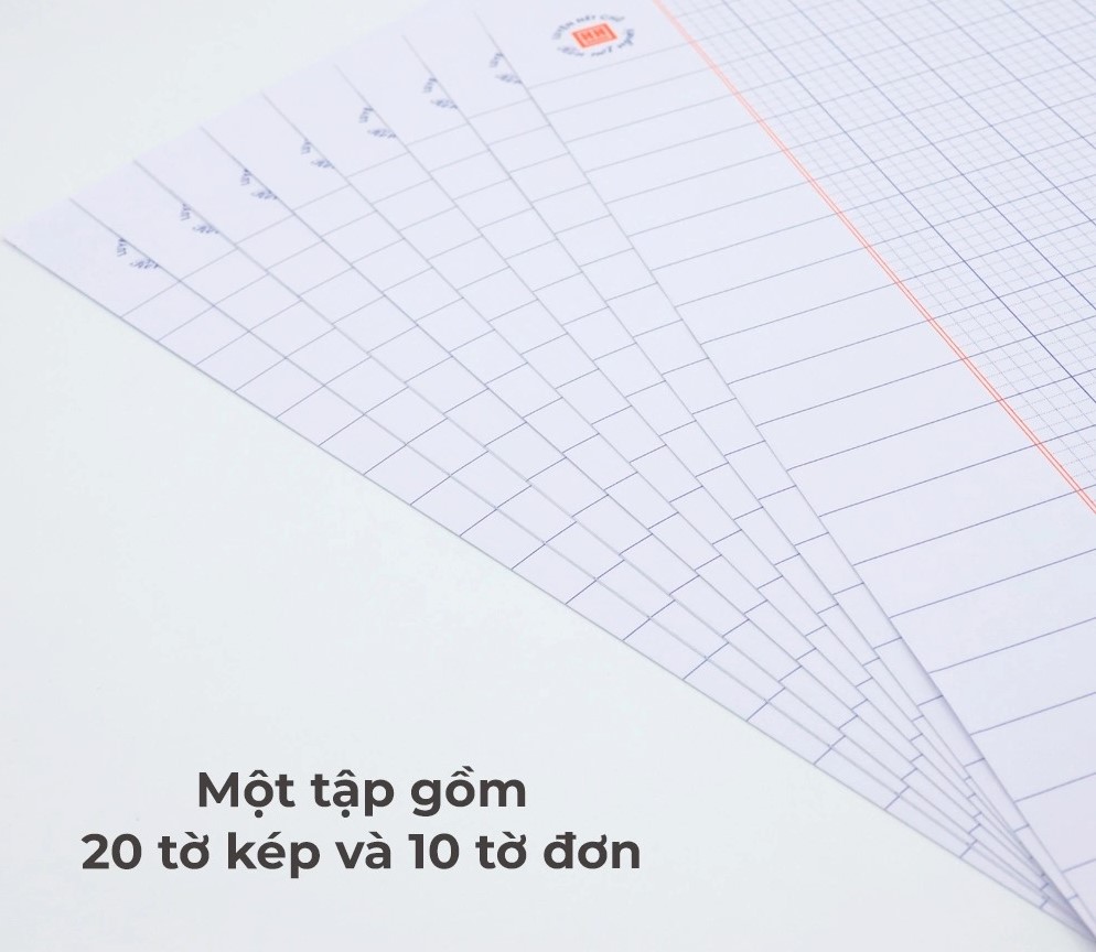 Giấy Kiểm Tra 4 Ôly Cấp 1 Hồng Hà 4970 (15 Tờ Kép)