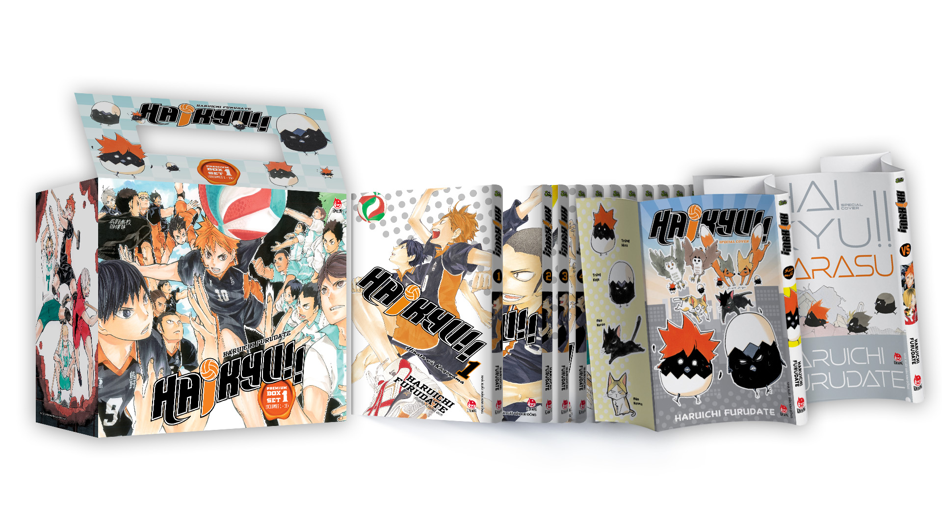 Combo 15 Cuốn Premium Boxset Haikyu!! - Tập 1 - 15 - Tặng Kèm Bìa Áo Hiệu Ứng UV + Bìa Áo Hiệu Ứng Metalize