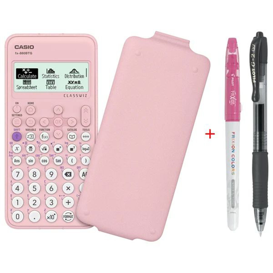 Máy Tính Casio FX880BTG + 2 Bút Bi Pilot: G2 Và Frixion