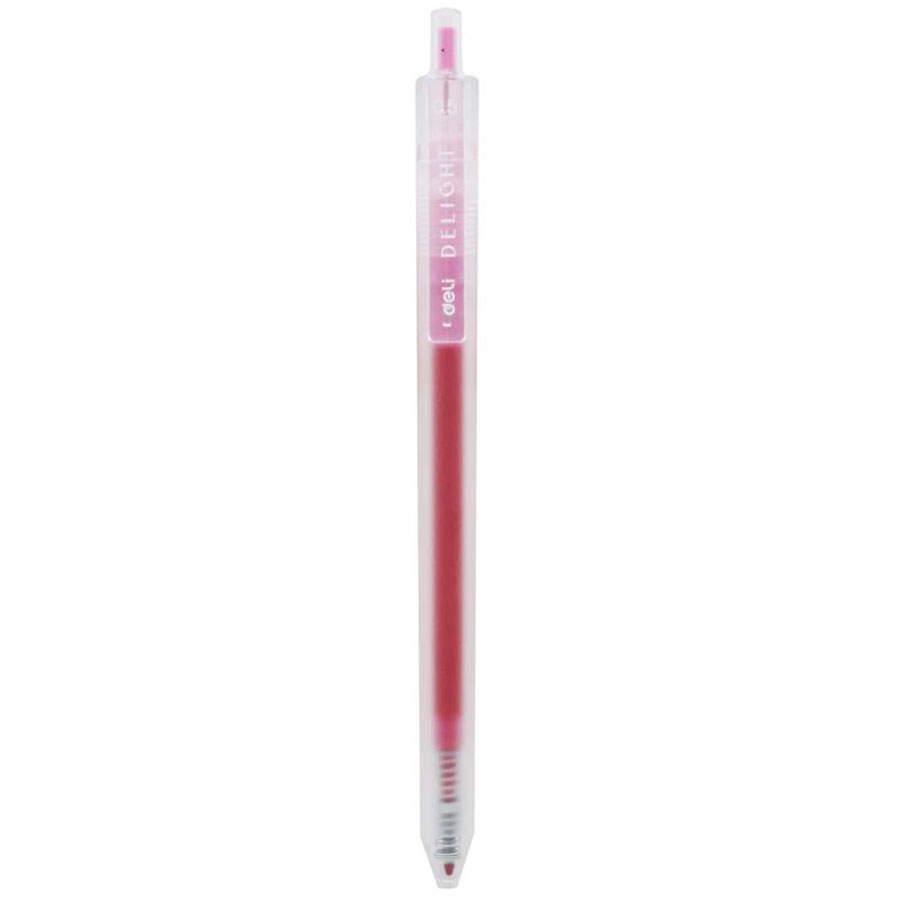 Bút Gel Bấm Deli 0.5mm EG118-PK Màu Hồng