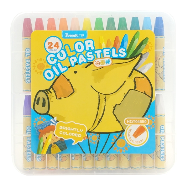 Bút Sáp Dầu Hộp Nhựa Guangbo 24 Màu GUBHQT04550