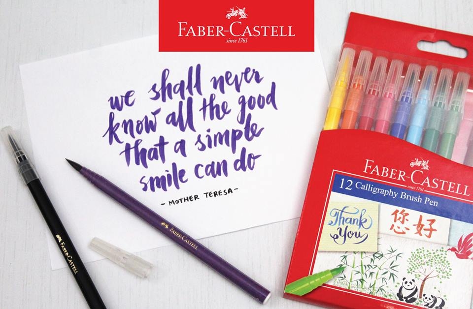Bút Thư Pháp CALLIGRAPHY Đầu Cọ Faber-Castell 551512 (12 Màu/hộp)
