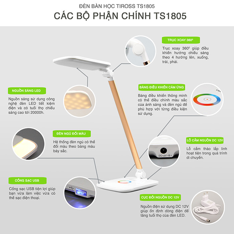 Đèn Bàn Tiross TS1805