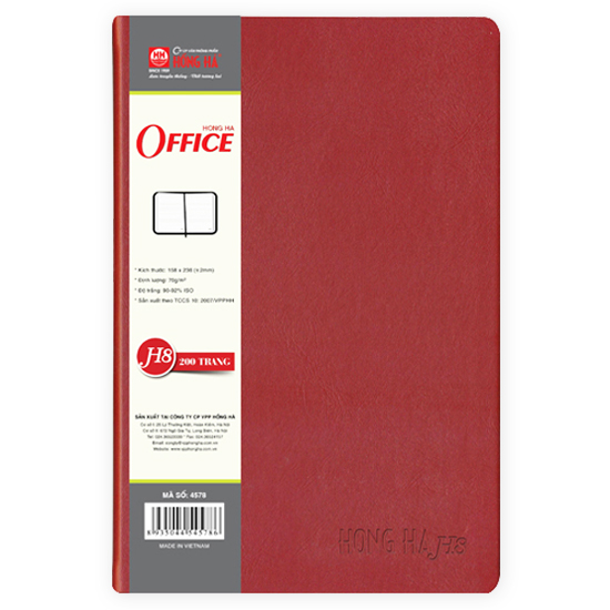 Sổ Bìa Da H8 Hồng Hà 200 Trang Office 4578