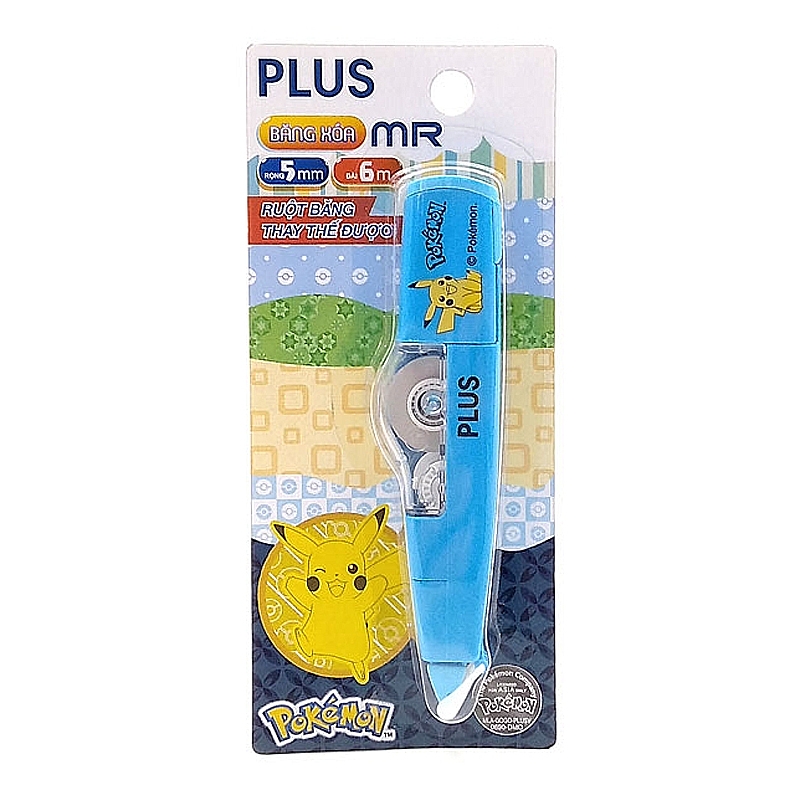 Bút Xóa Băng Kéo Mr Pokemon Plus 100-V004 - Màu Xanh Dương