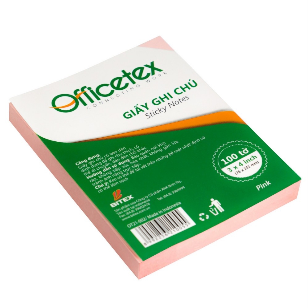 Giấy Note Officetex 3x4 - Màu Hồng